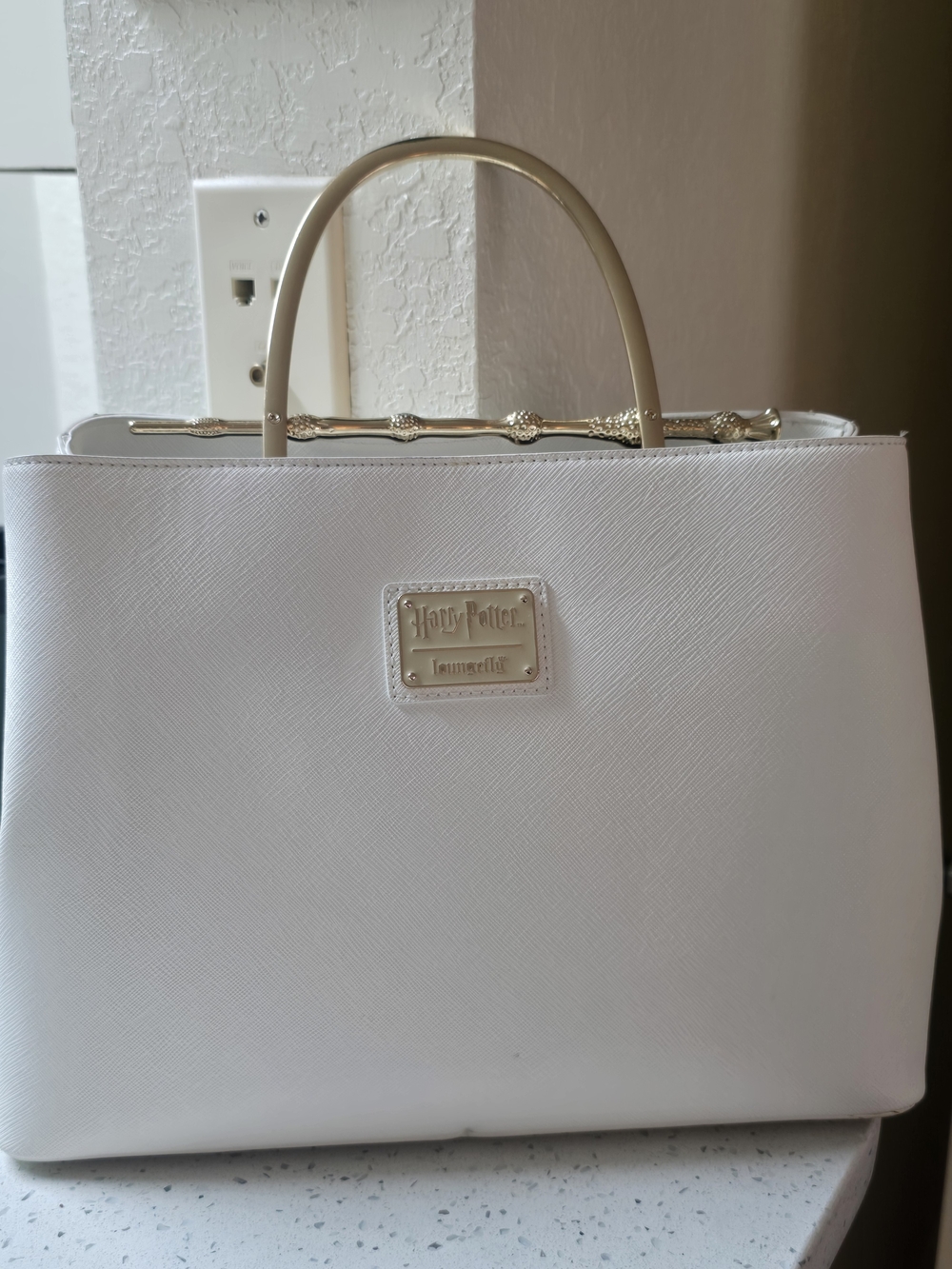 Loungefly Harry Potter Deathly Hallows White Satchel with Crossbody Strap